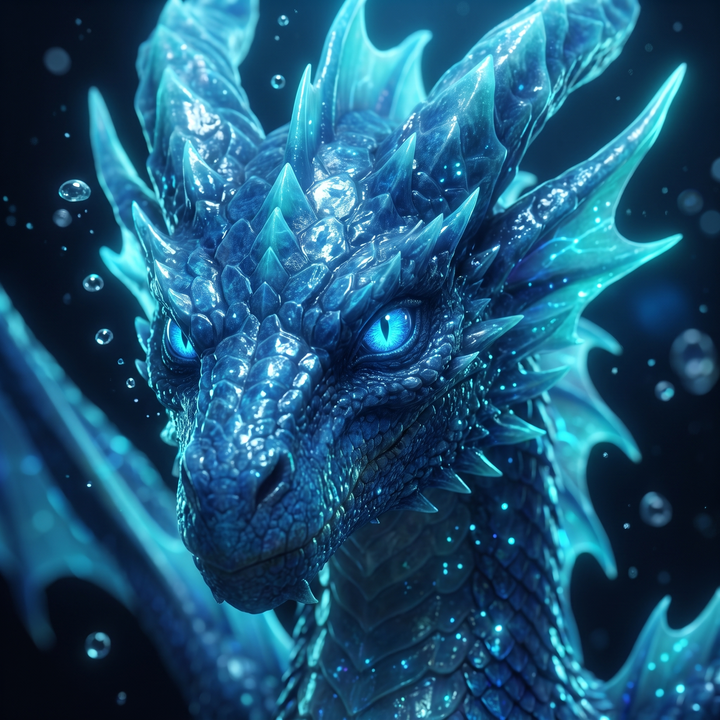 Bahamut — Sapphire Water Dragon of the Cosmic Ocean